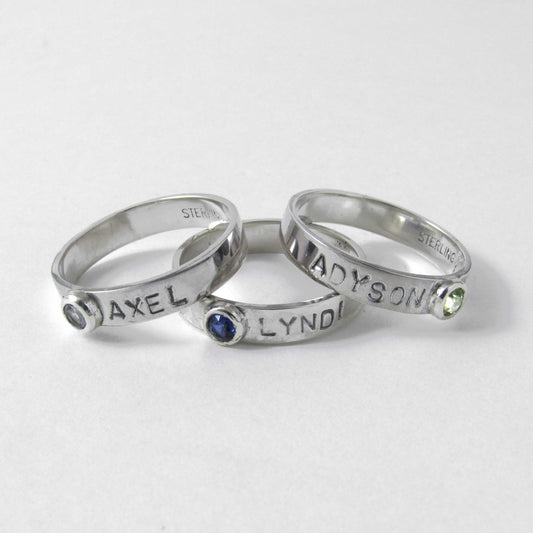 Personalized Stacking Birthstone Rings