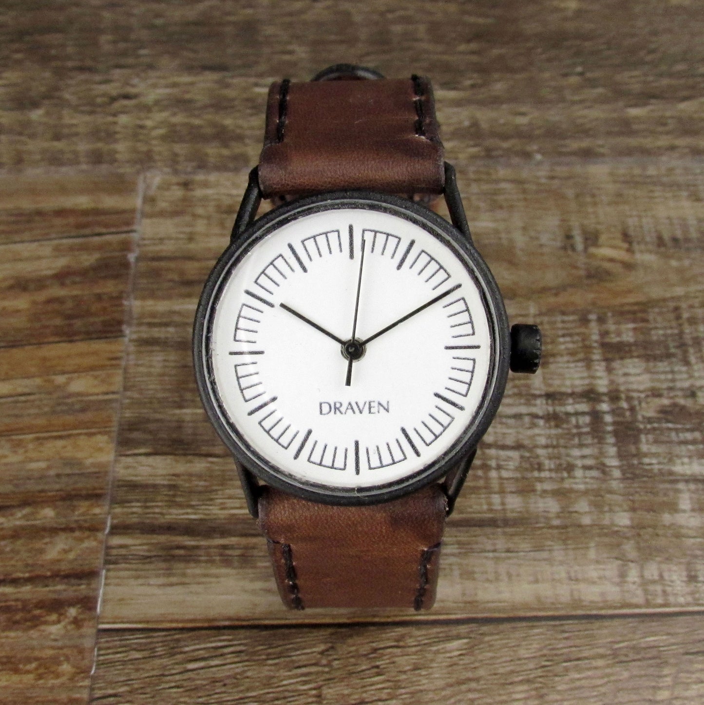 Small Monochromatic Watch Brown Strap