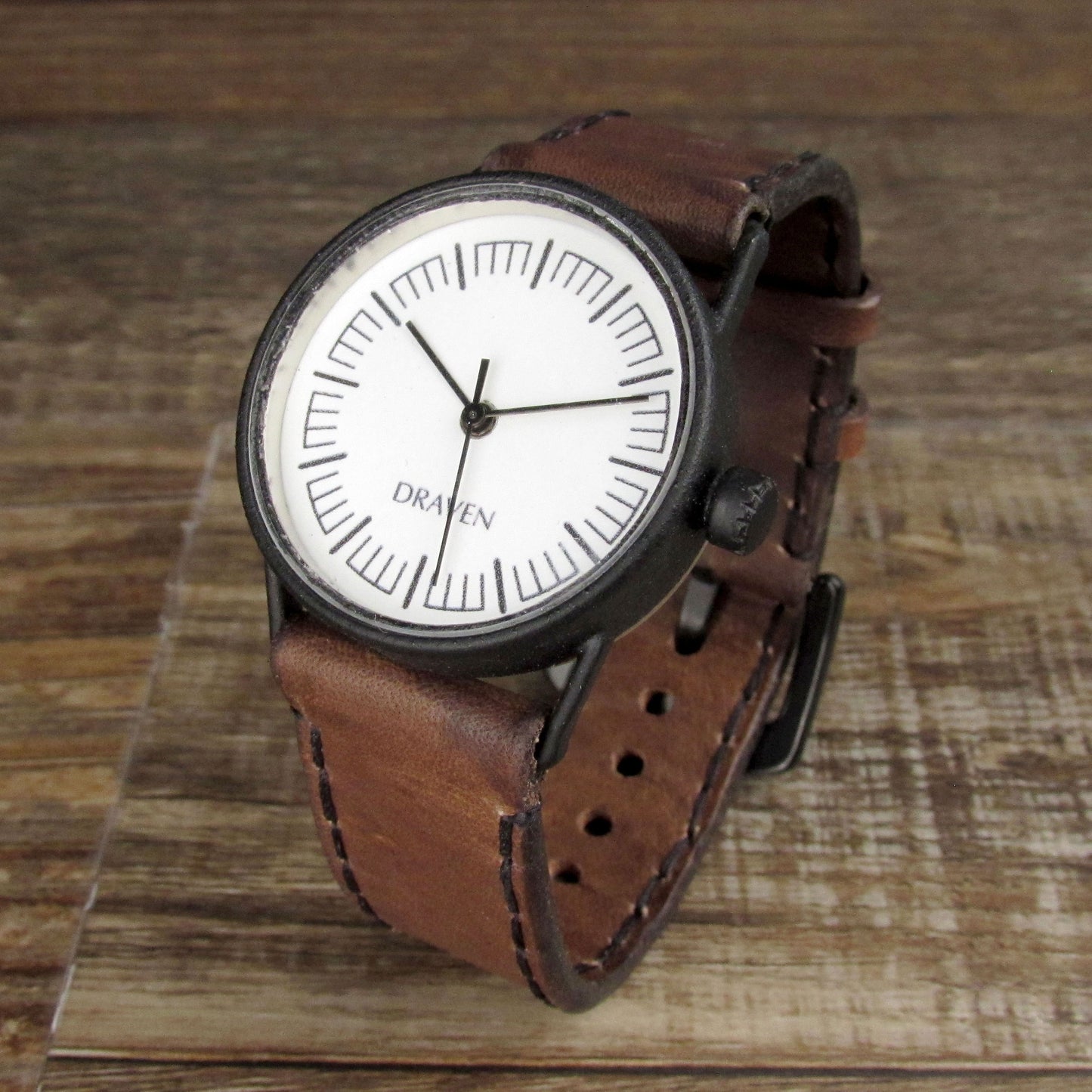 Small Monochromatic Watch Brown Strap