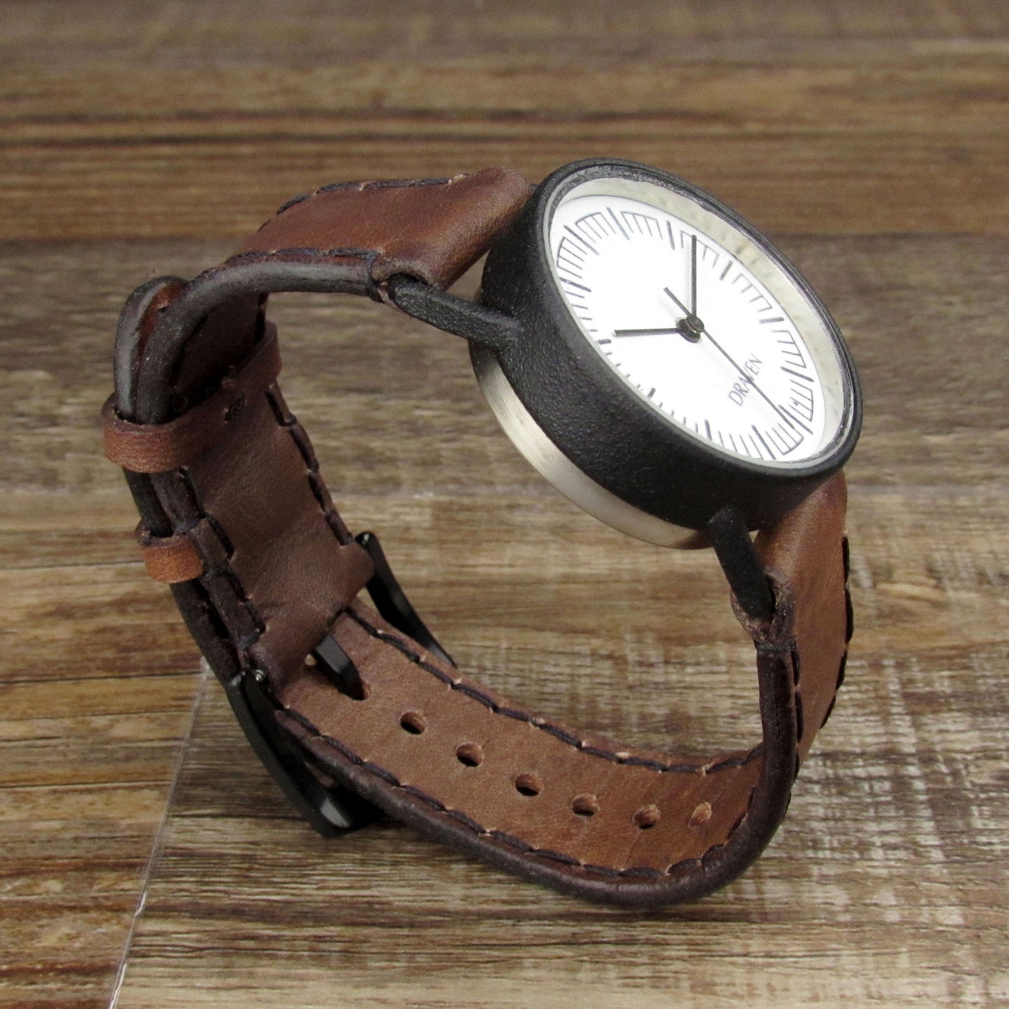 Small Monochromatic Watch Brown Strap