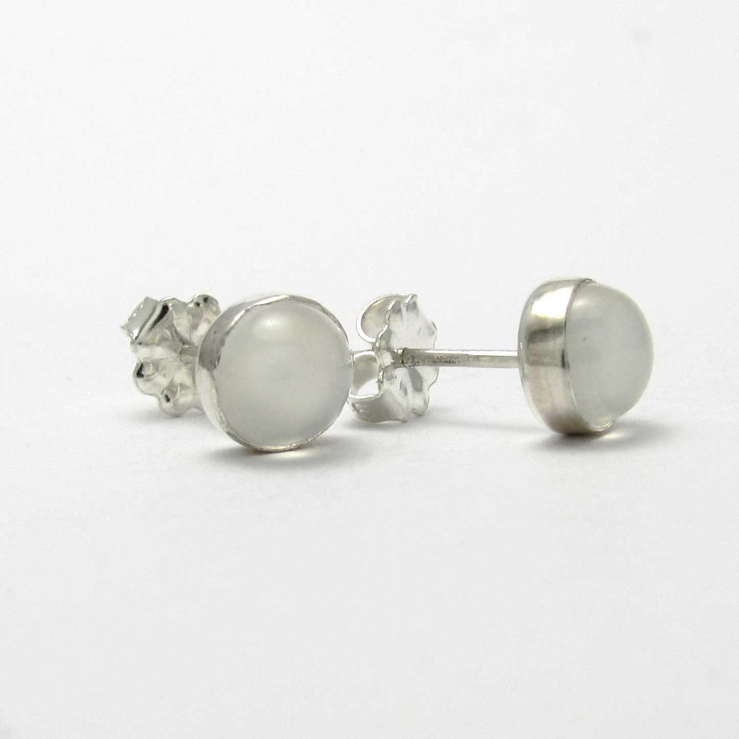 6mm Moonstone Stud Earrings - TheExCB