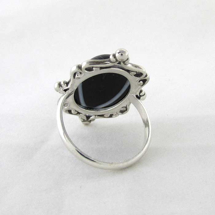 Black Agate Cameo Ring - TheExCB