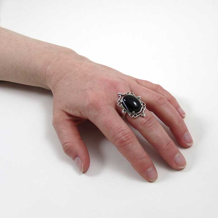 Black Agate Cameo Ring - TheExCB