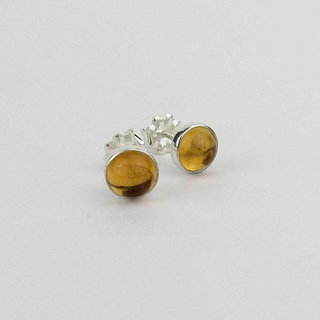 6mm Citrine Stud Earrings - TheExCB