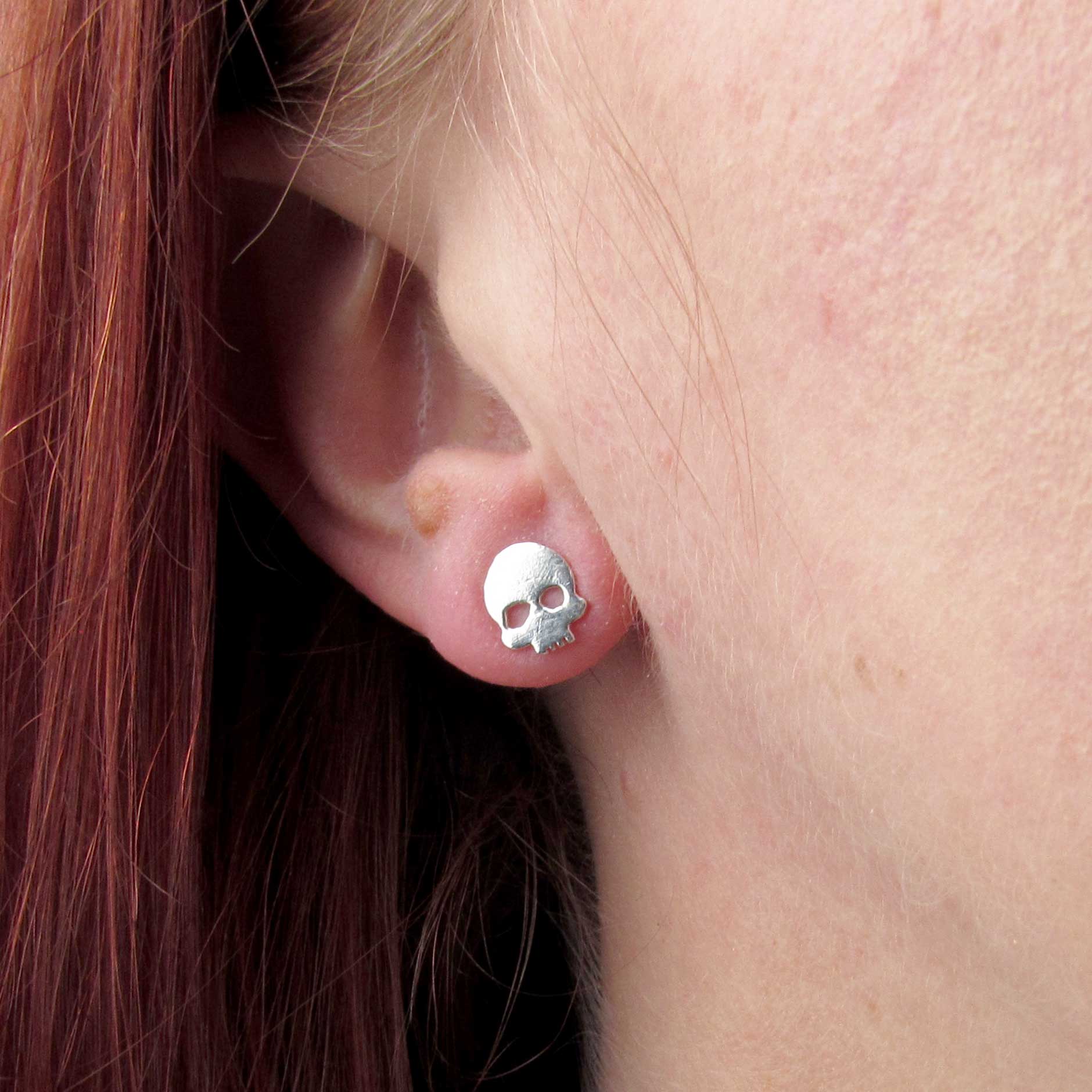 Silver Skull Earrings - TheExCB