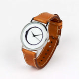 Solar Eclipse wrist watch with brown band