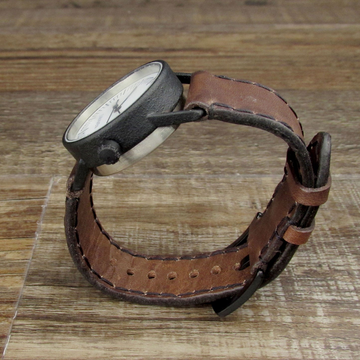 Small Monochromatic Watch Brown Strap