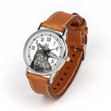 Raven wrist watch with brown band