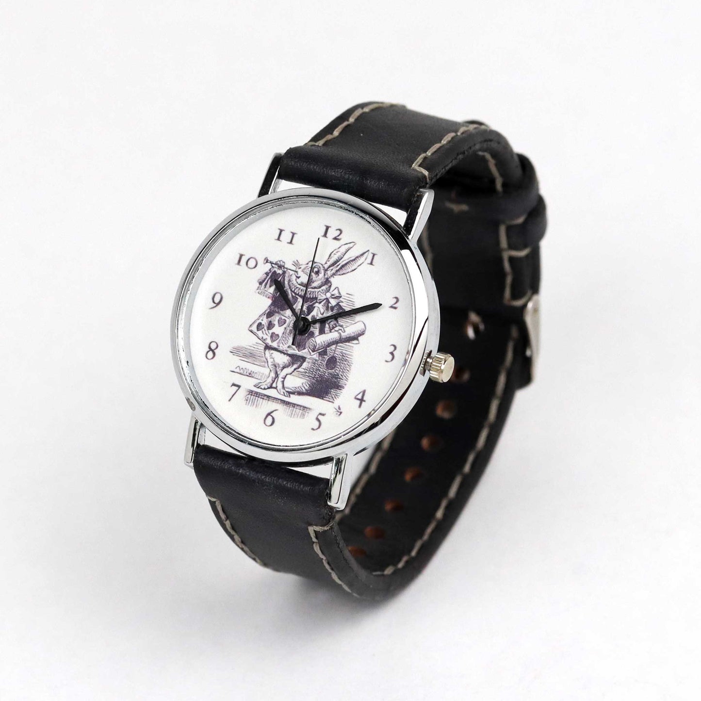 White Rabbit wrist watch with a black strap