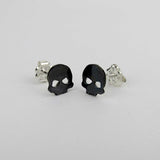 Black Silver Skull Earrings - TheExCB